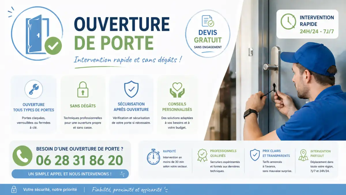 Ouverture de porte rapide à Martigues 24h/24
